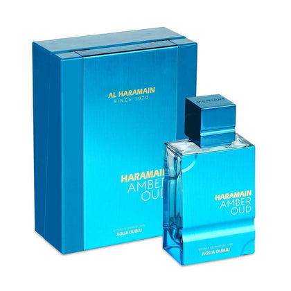 Al Haramain Amber Oud Aqua Dubai Edition Unisex Extrait De Parfum Spray, frescura acuática con ricos matices de oud