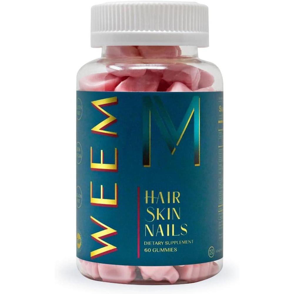 WEEM Gomitas veganas con biotina para cabello,salud de uñas y piel. Nutrición con vitaminas esenciales para fortalecer y revitalizar