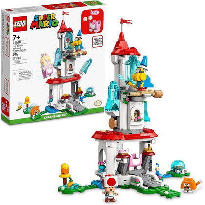 LEGO Super Mario Set de Expansión Traje de Gato Peach y Torre Helada 71407 para Niños con 494 Piezas de Juego