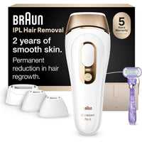 Braun IPL Silk·Expert Pro 5, sistema de depilación para mujeres y hombres, resultados duraderos con cabezales de precisión adicionales