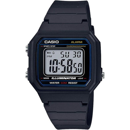 Casio Serie W217H Reloj Digital para Hombre, Resistente al Agua, Cronómetro, Retroiluminación LED, Alarma, Batería de 7 Años
