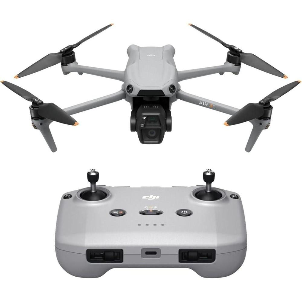 Dron DJI Air 3S (RC-N3) cámara dual CMOS 1" video HDR 4K/60fps con rango dinámico de 14 paradas, vuelo hasta 45 min