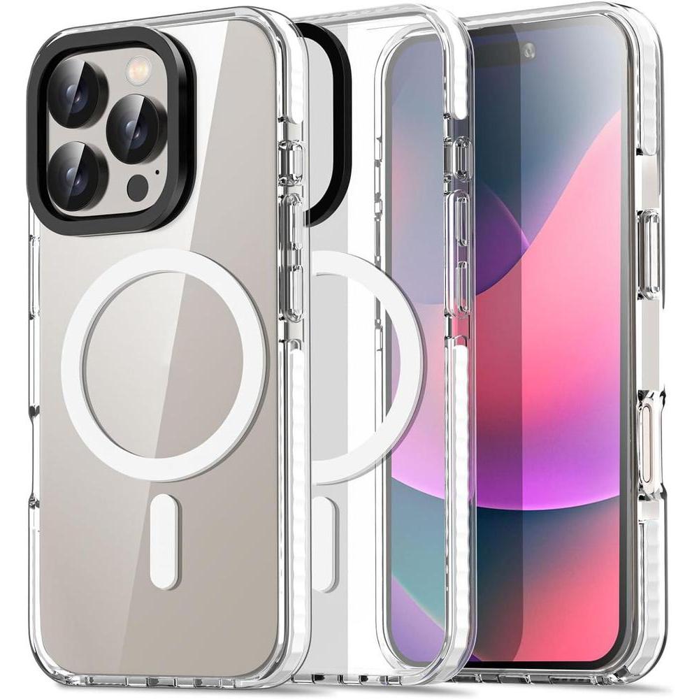 Funda AICase transparente compatible iPhone 16 Pro con MagSafe, magnética y delgada, no amarillenta, ligera y protectora