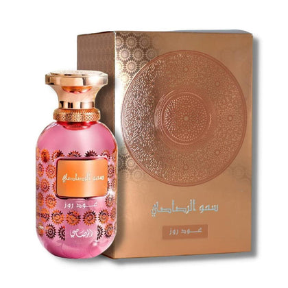 Rasasi Somow Al Oud Rose - Eau de Parfum, perfume árabe premium para mujer, fragancia de larga duración