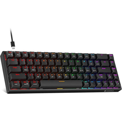 KOORUI Teclado mecánico para juegos con LED, 68 teclas, interruptores rojo/azul, para PC/Mac/Xbox