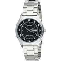 Reloj Casio para hombre de acero inoxidable, esfera negra y función de fecha, modelo MTP-V006D-1B2, diseño casual