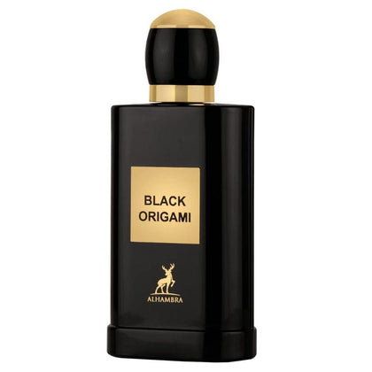 Maison Alhambra Black Origami Eau De Parfum Spray con esencia de orquídeas negras y especias, estilo glamuroso