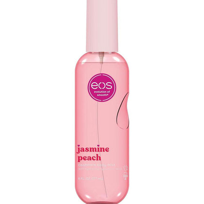 Spray corporal eos de cachemira, aroma jazmín y melocotón, hidratante con ácido hialurónico y glicerina, vegano y cruelty-free