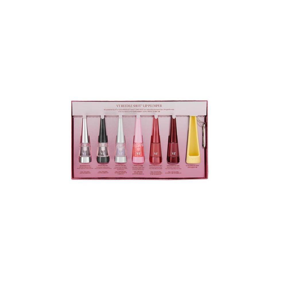 VT COSMETICS Lip Plumper Edición Especial, set con 6 colores e hidrantante que ofrece volumen intenso y brillo gloss, perfecto como regalo