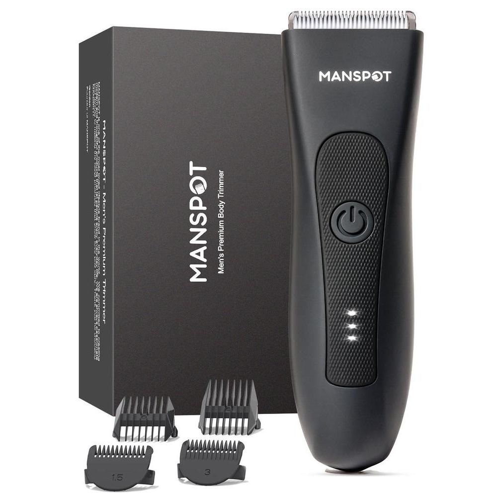 MANSPOT Manscape - Recortadora de pelo de ingle y vello púbico para hombres, afeitadora eléctrica con c
