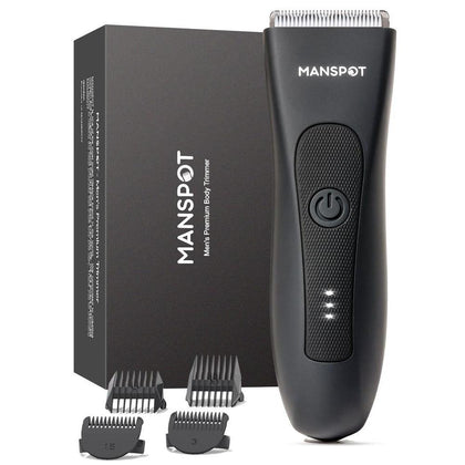 MANSPOT Manscape - Recortadora de pelo de ingle y vello púbico para hombres, afeitadora eléctrica con c