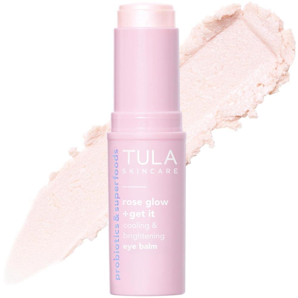 TULA Skin Care Bálsamo para ojos Rose Glow - Tratamiento de círculos oscuros, hidrata e ilumina instantáneamente