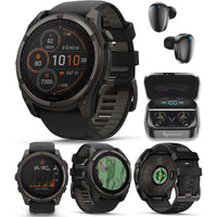 Garmin Fenix 8 Smartwatch Multideporte Con Carga Solar, Zafiro, Titanio Y GPS, Incluye Auriculares Wearable4U 51 Mm 32 Gb