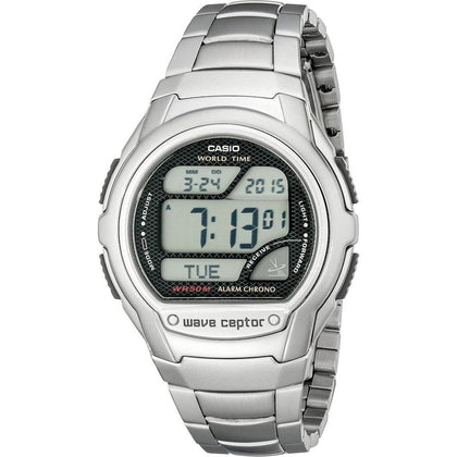 Casio WV58A-1AVCR Waveceptor, reloj digital de acero inoxidable con banda de resina negra para hombre, resistente al agua