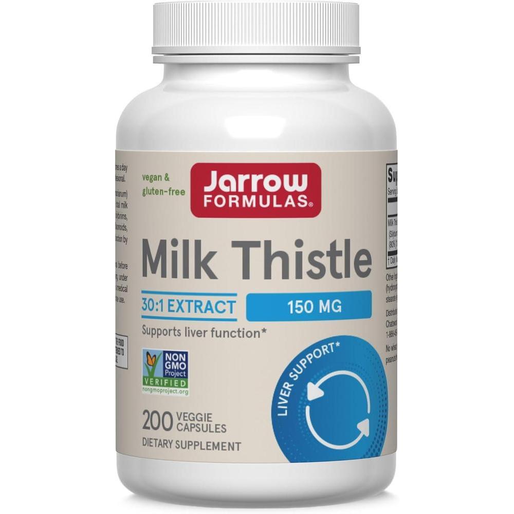 Suplemento de Cardo Mariano Jarrow Formulas 150mg, Extracto Estandarizado a Flavonoides para Salud Hepática