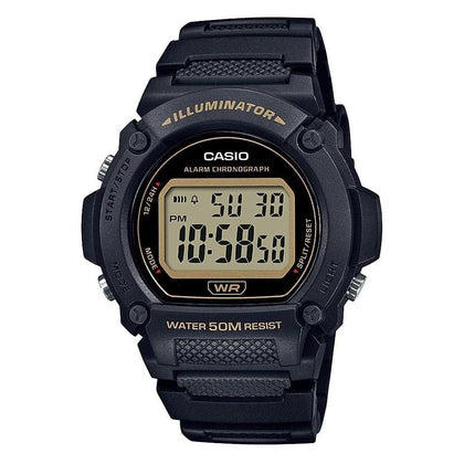 Casio Serie W219H: Reloj digital para hombre con LED, cronógrafo, cronómetro, alarma diaria y batería de larga duración
