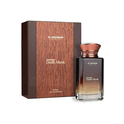 Perfume Al Haramain Oudh Musk para hombre, Eau de Parfum Spray con notas de oud y almizcle, fragancia masculina fresca y duradera