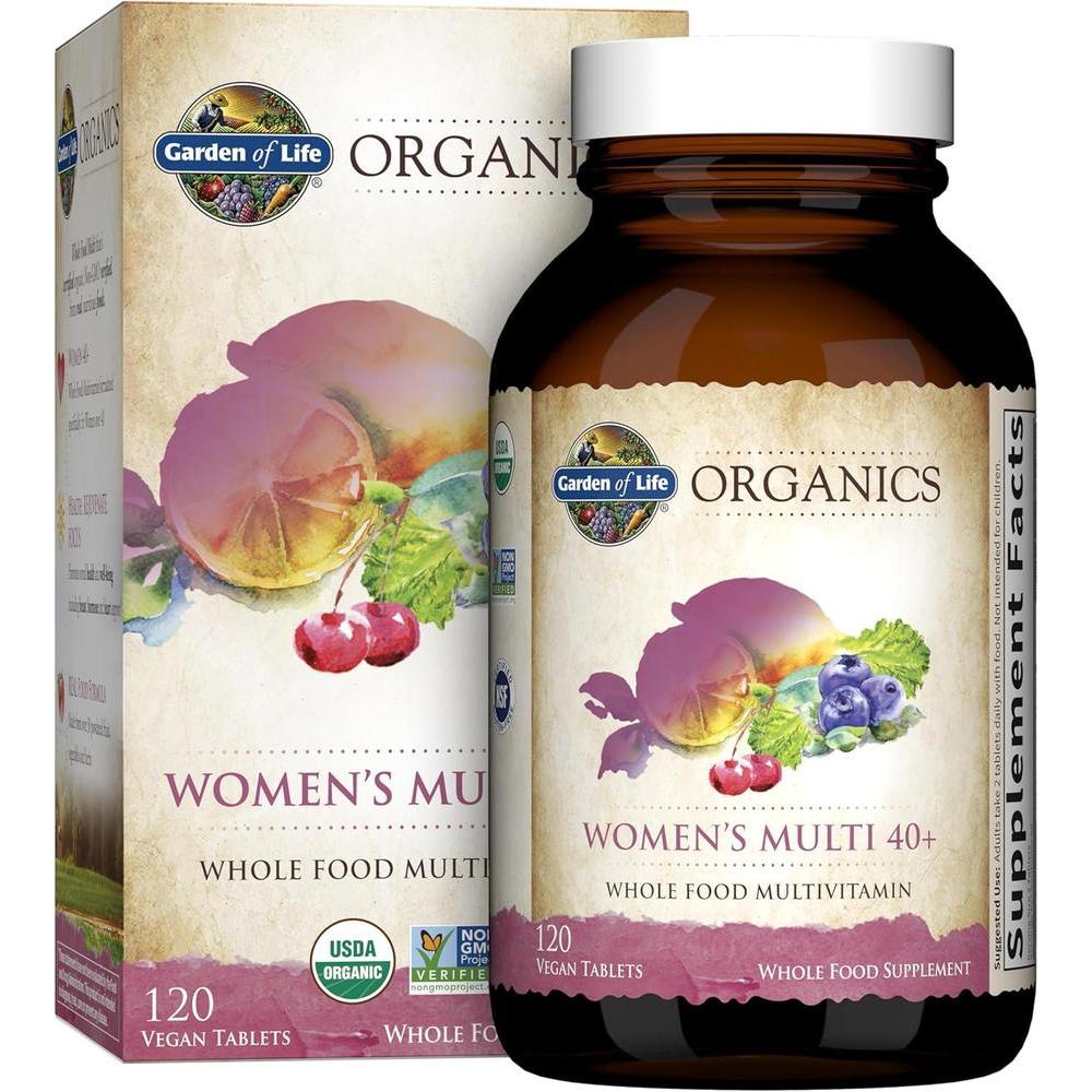 Garden of Life Multivitaminas para Mujeres Mayores de 40, Apoyo a la Salud Hormonal y del Seno, Orgánicas y Veganas