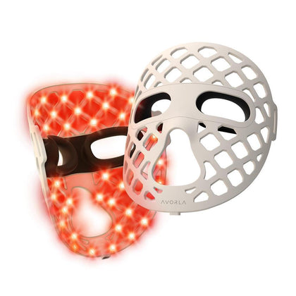 Máscara facial LED Avorla terapia de luz roja portátil recargable con 4 modos e infrarroja, 216 LED luz para piel radiante