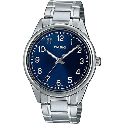 Reloj analógico Casio MTP-V005D-2B4 para hombre en acero inoxidable azul con movimiento de cuarzo y fácil lectura