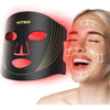 Máscara facial LED INTEO con terapia de luz roja, infrarroja y amarilla. Portátil, 3 modos con control remoto