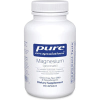 Magnesio glicinado Pure Encapsulations: soporte para relajación, salud cardíaca, músculos, nervios y metabolismo