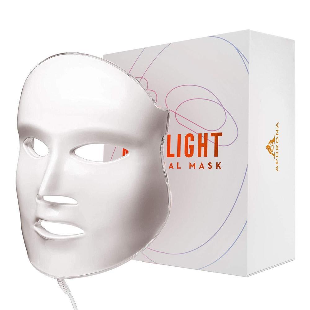 Aphrona Máscara facial LED aprobada por la FDA para reducción de arrugas y eliminación de acné con terapia de luz roja y azul