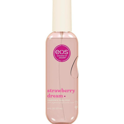 eos Spray corporal de cachemira, sueño de fresa para mujeres, con ácido hialurónico y glicerina, vegano, libre de crueldad
