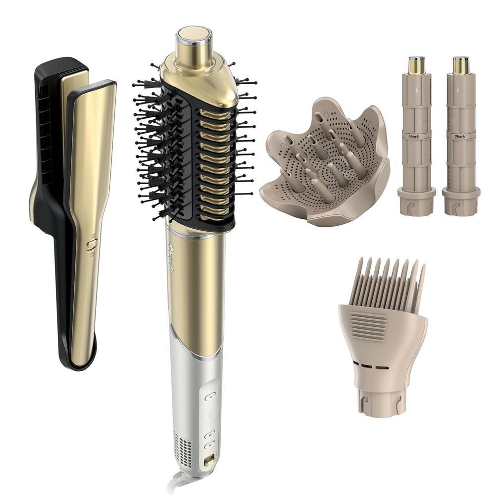Shark Glam Ceramic: Sistema de peinado y secado con alisador y brillo de aire, ideal para cabello rizado y enrollado