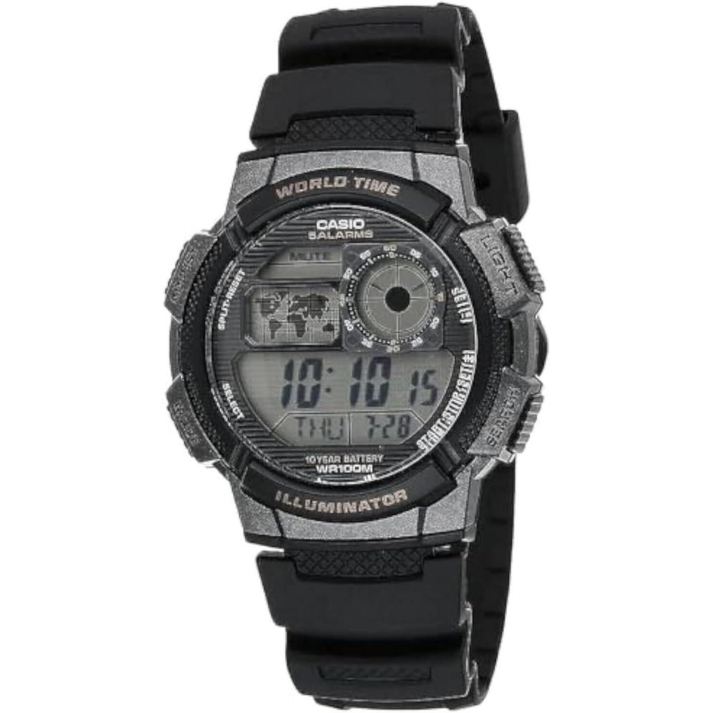 Reloj Digital Casio para Hombre con Alarmas Múltiples, Cronómetro