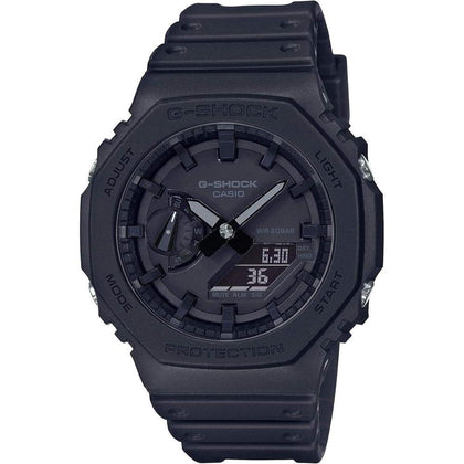 Reloj de pulsera G-Shock serie GA-2100 para mujer, diseño robusto con luz LED y esfera analógica-digital, resistente y ligero