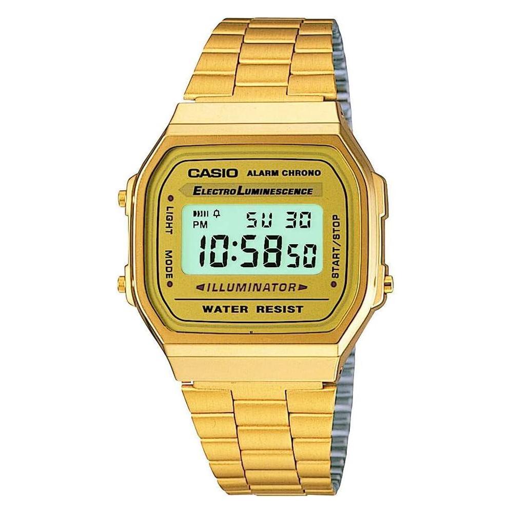 Casio Colección Reloj Unisex Adultos A168WG con resistencia al agua y acero inoxidable, ideal para cualquier ocasión