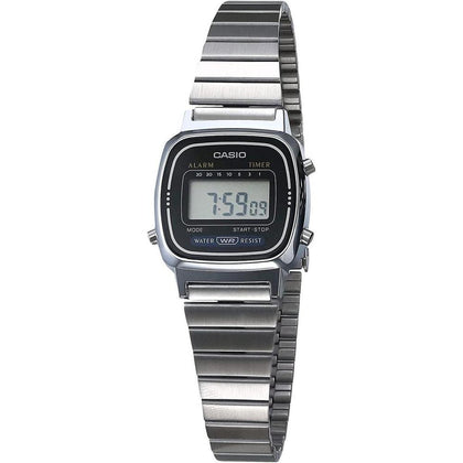 Reloj digital Casio LA670WA para mujer, diseño retro con cronómetro, temporizador, calendario y resistencia al agua