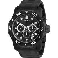 Reloj cronógrafo de cuarzo Invicta Pro Diver con correa de acero inoxidable plateado y esfera negra para hombre, modelo 0073