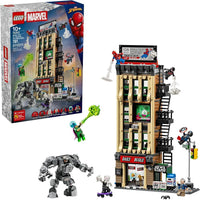 LEGO Marvel Spider-Man vs. Mysterio: The Daily Bugle con 7 minifiguras y Rhino Mech regalo ideal para niños desde 10 años