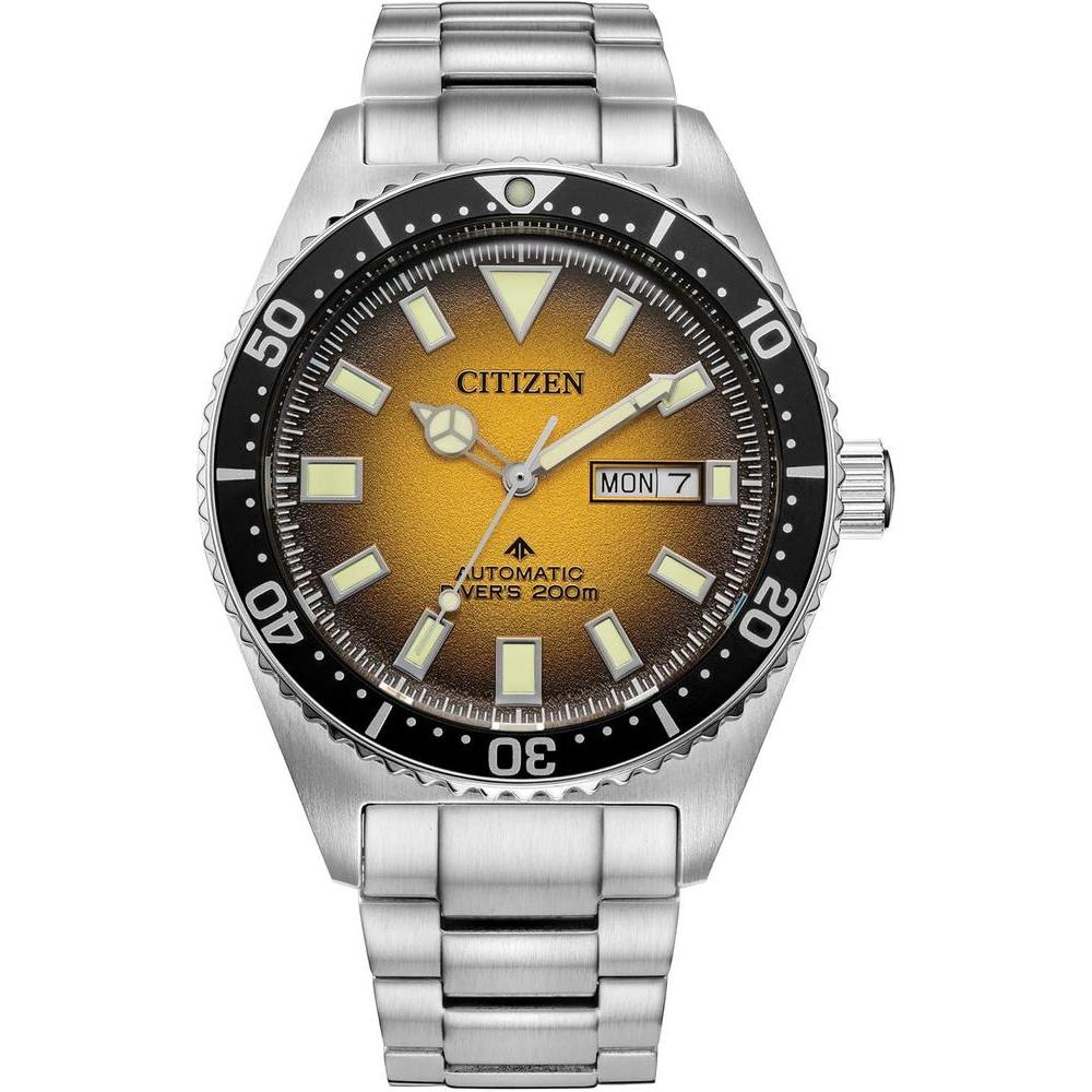 Citizen Reloj Promaster Dive automático de acero inoxidable, resist. al agua, fecha de día, para hombre, moderno amarillo