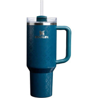 Stanley Quencher H2.0, vaso acero inoxidable con asa, pajilla, tapa giratoria FlowState, aislamiento térmico, sin BPA, azul claro