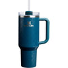 Stanley Quencher H2.0, vaso acero inoxidable con asa, pajilla, tapa giratoria FlowState, aislamiento térmico, sin BPA, azul claro