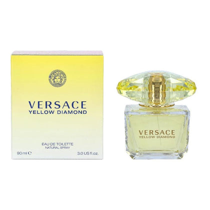 Versace Yellow Diamond, perfume de tocador en spray con una fragancia única de madera y ámbar para mujeres