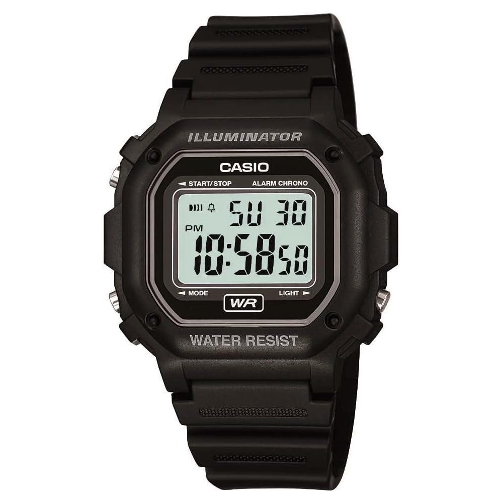 Reloj digital Casio F108WH para hombres, resistente al agua, alarma diaria, cronómetro LED, precisión 30 segundos al mes
