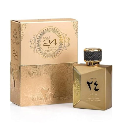 Ard Al Zaafaran 24 Hours Majestic Gold Oud Eau de Parfum unisex de larga duración con notas florales y picantes