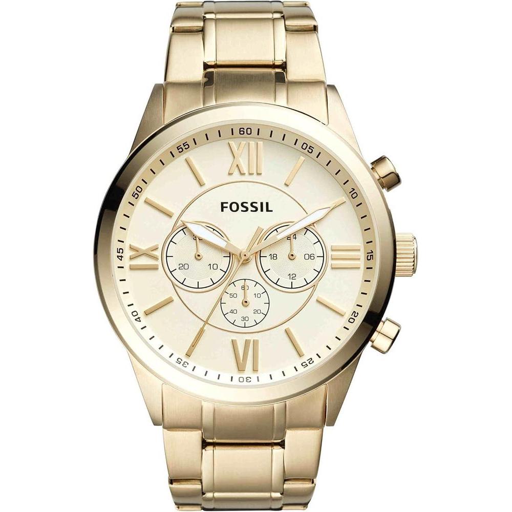 Fossil Flynn Cronógrafo Reloj de Acero Inoxidable Dorado con Cierre Plegable y Resistencia al Agua 5 ATM