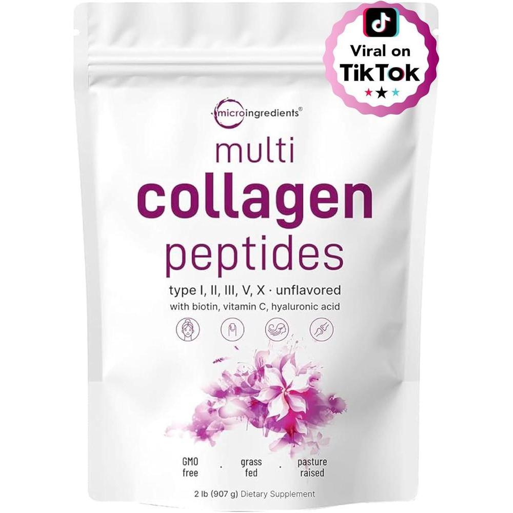 Polvo de Péptidos de Colágeno Multiples con Biotina, Ácido Hialurónico y Vitamina C