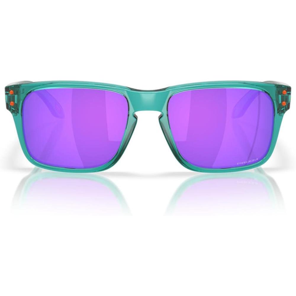 Gafas de sol Oakley Holbrook XXS para niños, diseño rectangular transparente con lentes Prizm violeta, protección UV
