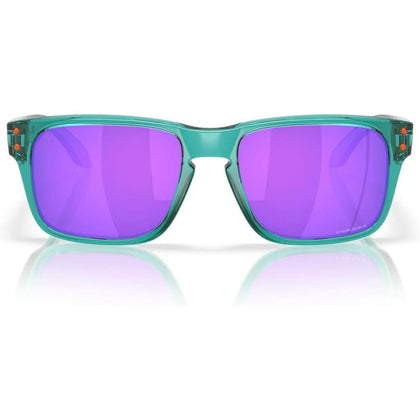 Gafas de sol Oakley Holbrook XXS para niños, diseño rectangular transparente con lentes Prizm violeta, protección UV