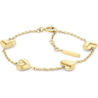 Elegante pulsera de cadena Calvin Klein para mujer con corazones, acero inoxidable y cierre de anillo de resorte
