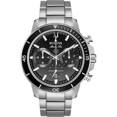 Bulova Marine Star Series C Reloj de Cuarzo Cronógrafo para Hombre con Esfera Negra y Acero Inoxidable