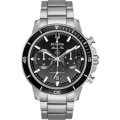 Bulova Marine Star Series C Reloj de Cuarzo Cronógrafo para Hombre con Esfera Negra y Acero Inoxidable