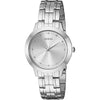 Reloj de pulsera clásico GUESS para mujer con acero inoxidable, tono plateado y movimiento de cuarzo japonés