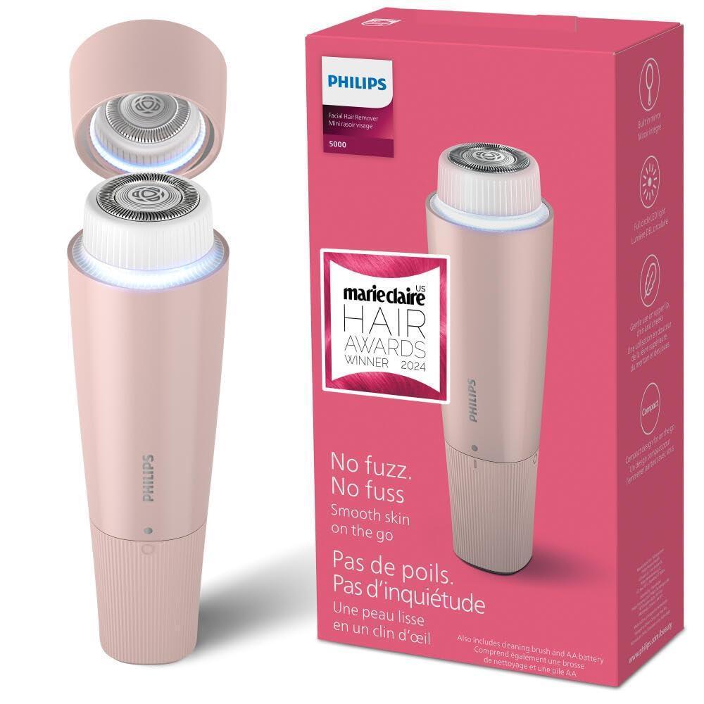 Philips Removedor de Vello Facial Serie 5000, Aseo Personal para Mujeres, Inalámbrico y Compacto, Cabezal Hipoalergénico